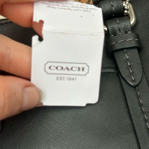 Coach Peyton Leather Double Zip Carryall Tote Bag Black Large - Picture 12 of 12